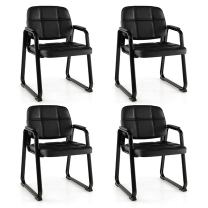 Set Of 4 Upholstered Waiting Room Chairs, Black Conference Chairs at Gallery Canada