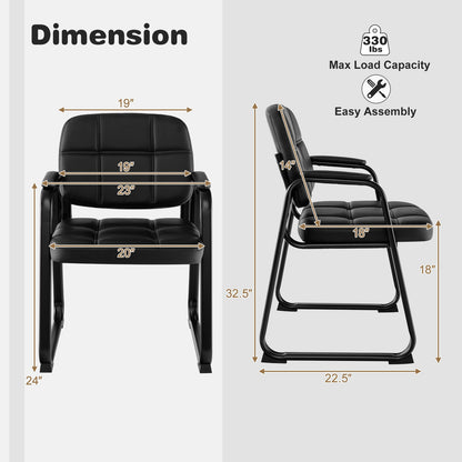 Set Of 4 Upholstered Waiting Room Chairs, Black Conference Chairs at Gallery Canada