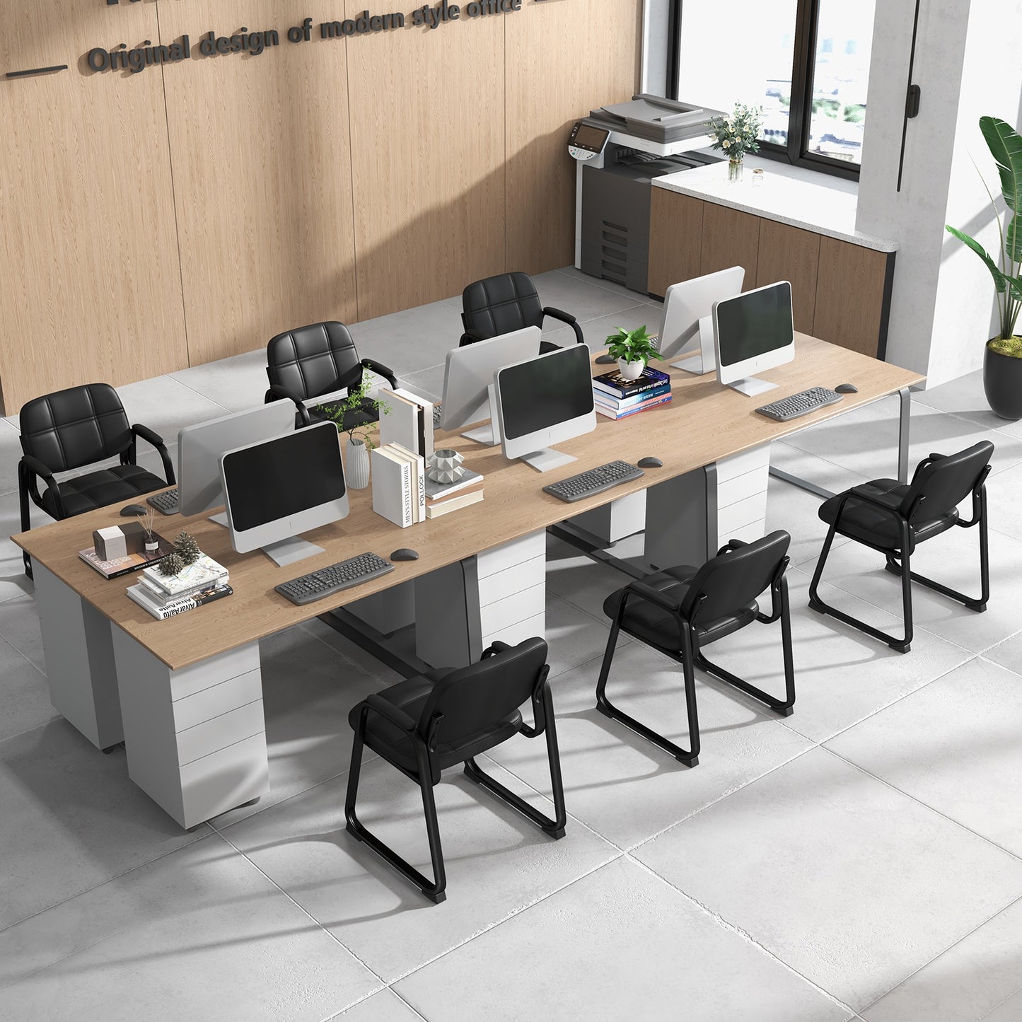 Set Of 4 Upholstered Waiting Room Chairs, Black Conference Chairs at Gallery Canada
