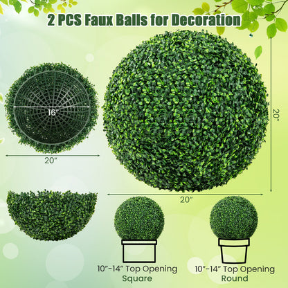 Artificial Plant Boxwood Topiary Ball, 16"/20", Patio Garden Decor Faux Plants at Gallery Canada