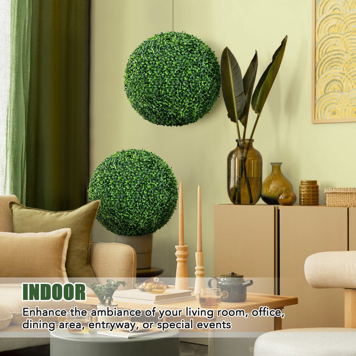 Artificial Plant Boxwood Topiary Ball, 16"/20", Patio Garden Decor Faux Plants at Gallery Canada