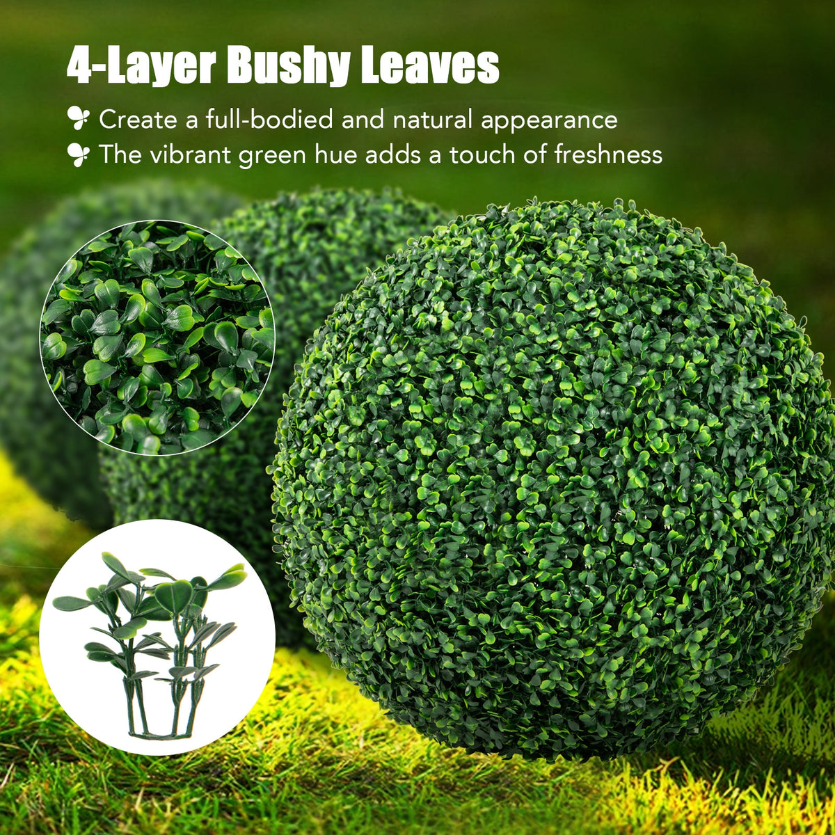 Artificial Plant Boxwood Topiary Ball, 16"/20", Patio Garden Decor Faux Plants at Gallery Canada