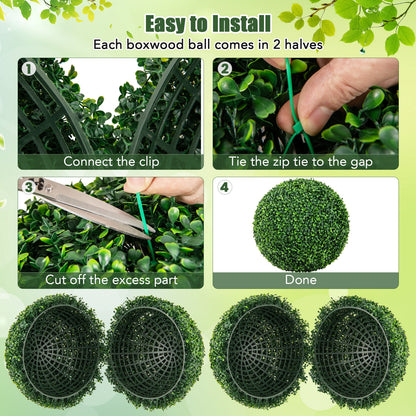 Artificial Plant Boxwood Topiary Ball, 16"/20", Patio Garden Decor Faux Plants at Gallery Canada