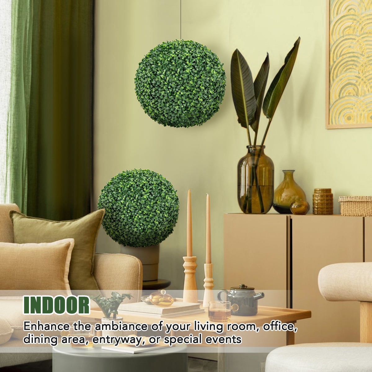 Artificial Boxwood Topiary Ball, 16/20 Inches, For Patio Garden Faux Plants at Gallery Canada