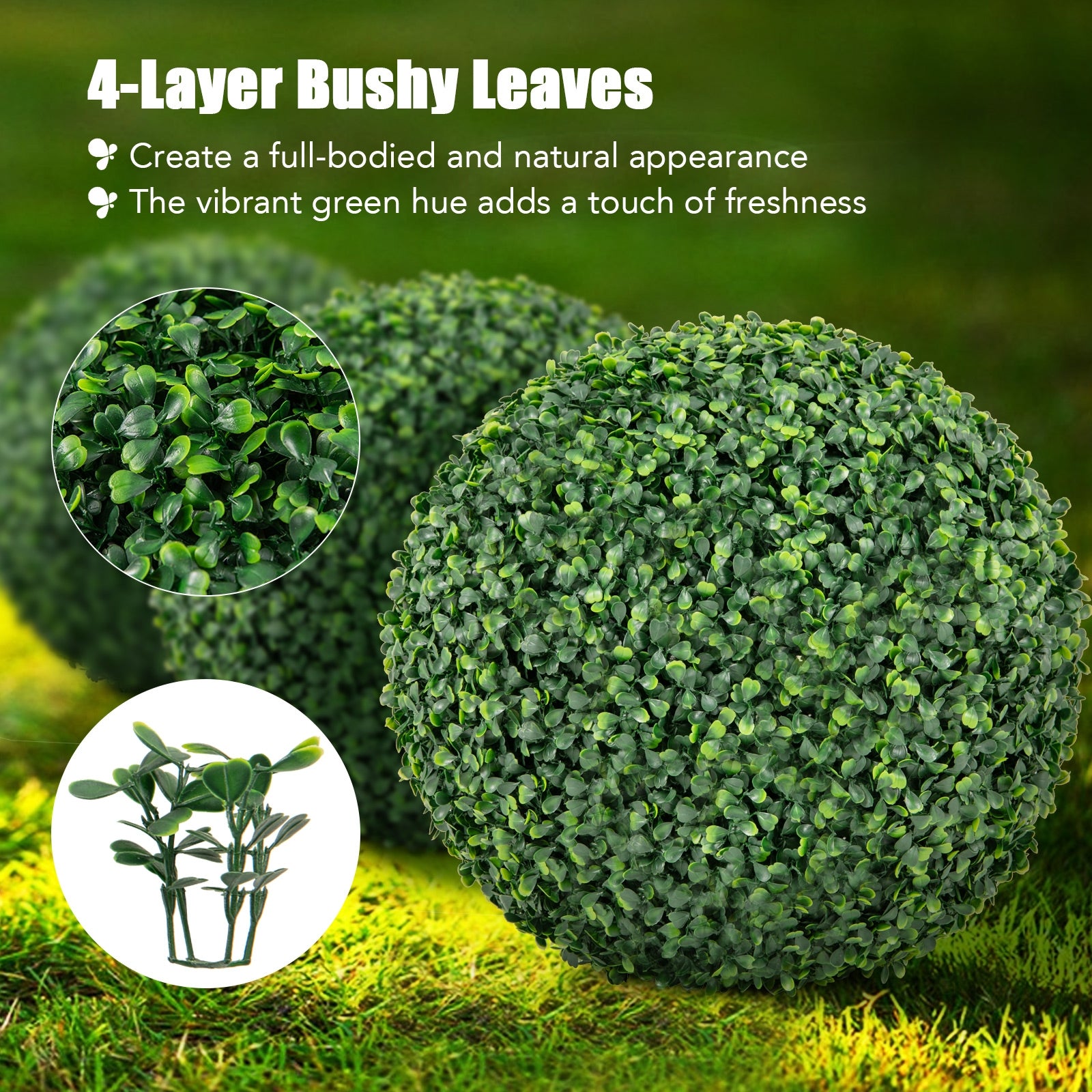 Artificial Boxwood Topiary Ball, 16/20 Inches, For Patio Garden Faux Plants at Gallery Canada