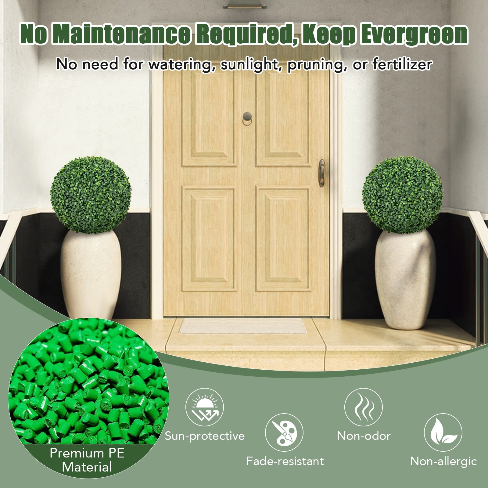 Artificial Boxwood Topiary Ball, 16/20 Inches, For Patio Garden Faux Plants at Gallery Canada