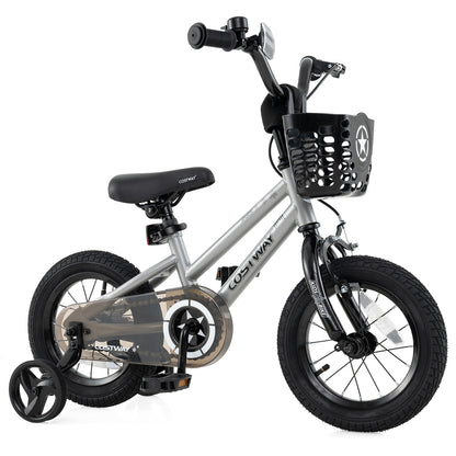 12 Inch Kids Bike, Adjustable, Transparent Chain Cover, 3-4 Years, Silver Kids Bike Silver at Gallery Canada