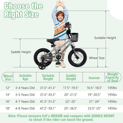12 Inch Kids Bike, Adjustable, Transparent Chain Cover, 3-4 Years, Silver Kids Bike at Gallery Canada
