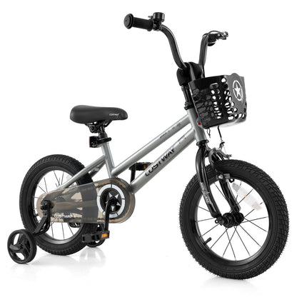 14 Inch Kids Bike, Adjustable, Transparent Chain Cover, 4-5 Years, Silver Kids Bike Silver at Gallery Canada