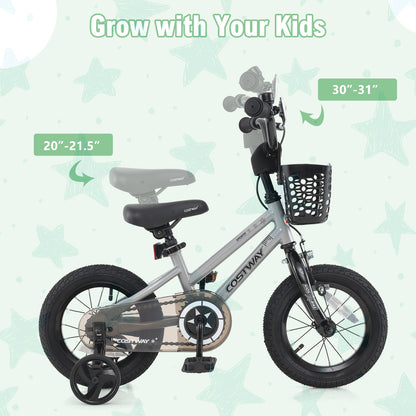14 Inch Kids Bike, Adjustable, Transparent Chain Cover, 4-5 Years, Silver Kids Bike at Gallery Canada