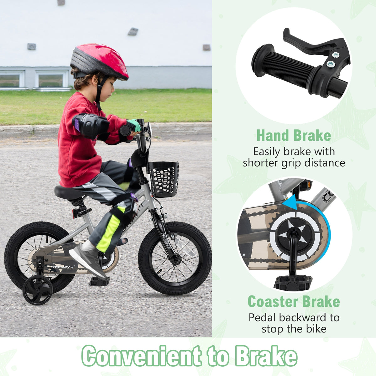14 Inch Kids Bike, Adjustable, Transparent Chain Cover, 4-5 Years, Silver Kids Bike at Gallery Canada