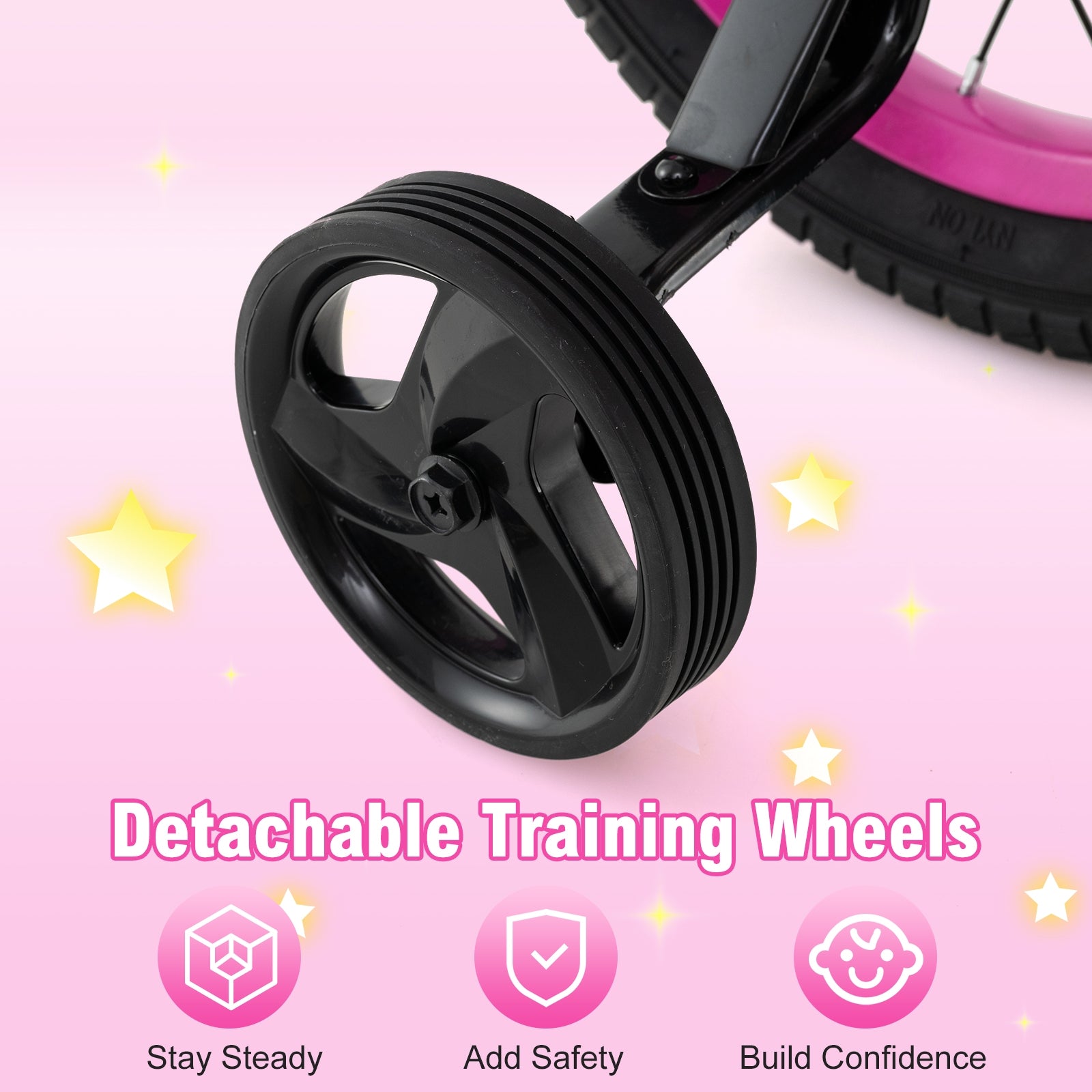 14 Inch Kids Bike, Adjustable, Front Basket, Ages 4-5, Pink Kids Bike at Gallery Canada