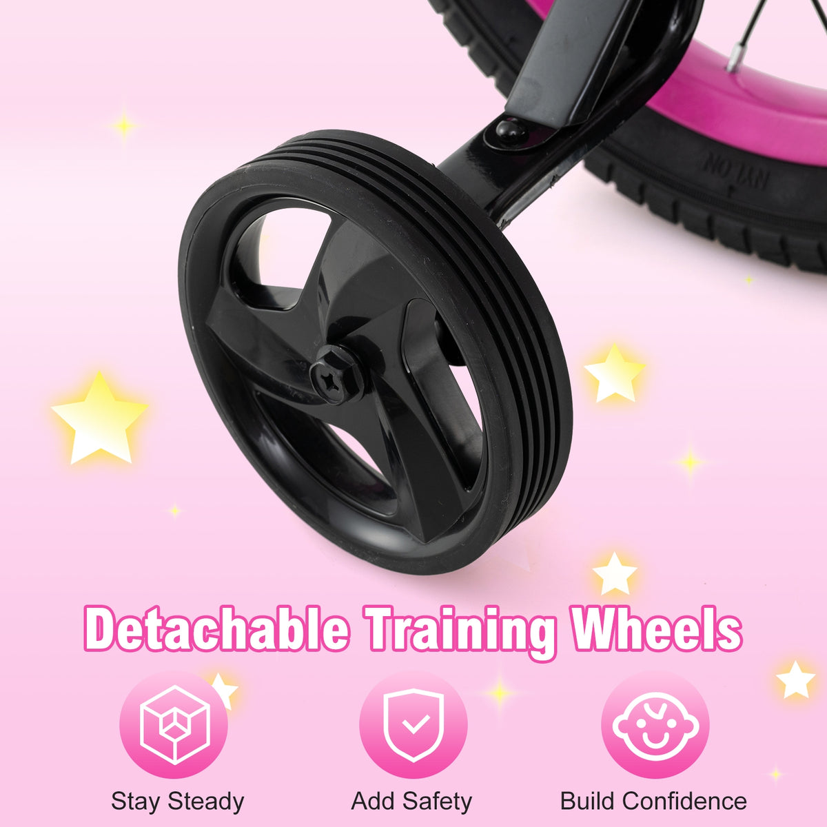 14 Inch Kids Bike, Adjustable, Front Basket, Ages 4-5, Pink Kids Bike at Gallery Canada