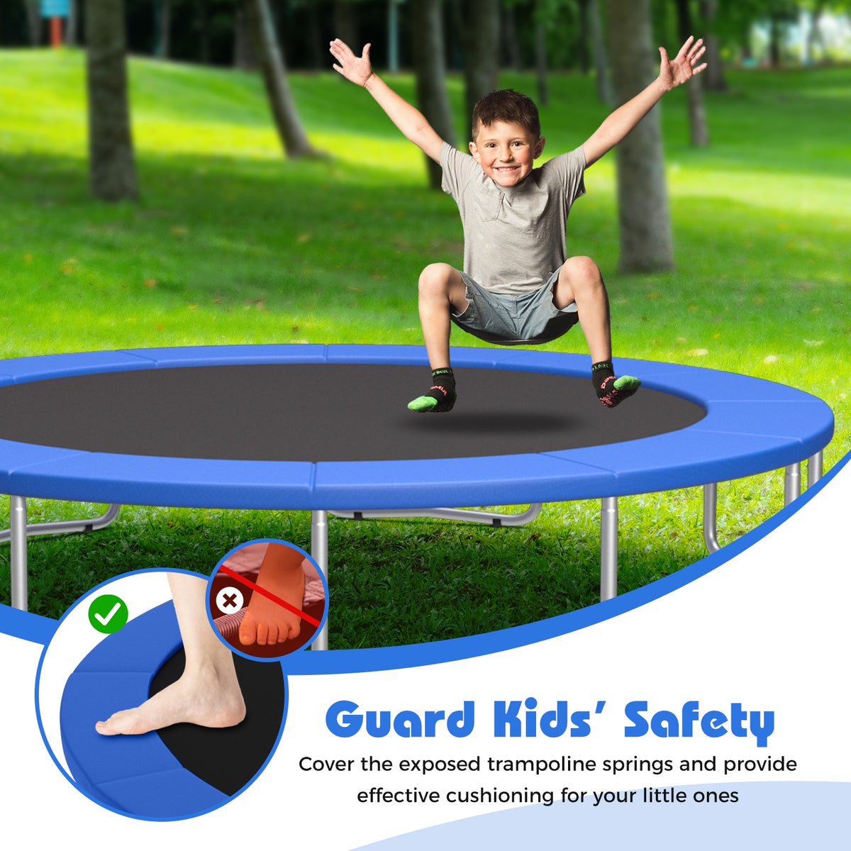 12 Feet Trampoline Pad Replacement, Safety Pad With Fixing Straps, Blue Trampoline Accessories at Gallery Canada