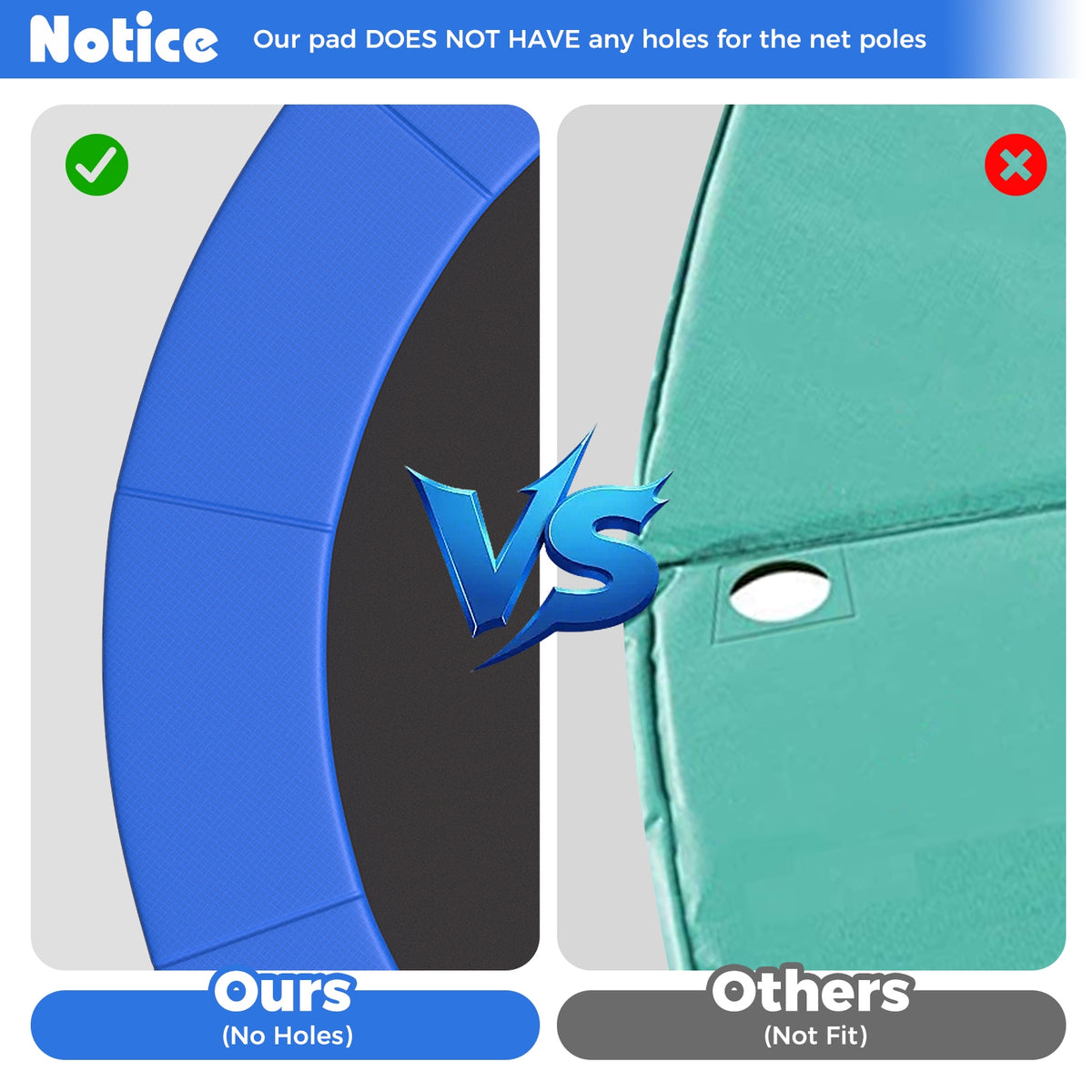 12 Feet Trampoline Pad Replacement, Safety Pad With Fixing Straps, Blue Trampoline Accessories at Gallery Canada