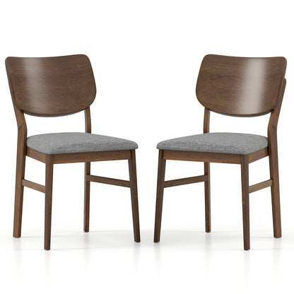 Farmhouse Upholstered Kitchen Chairs Set of 2, Rubber Wood Frame, Gray Dining Chairs at Gallery Canada