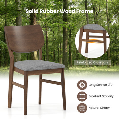 Farmhouse Upholstered Kitchen Chairs Set of 2, Rubber Wood Frame, Gray Dining Chairs at Gallery Canada