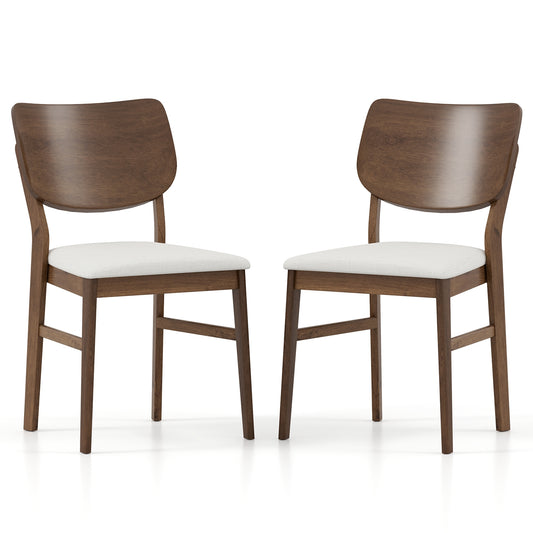 Farmhouse Upholstered Kitchen Chairs, Set of 2, Rubber Wood Frame, Walnut Dining Chairs Walnut at Gallery Canada