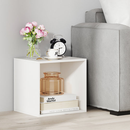 Cube Storage Organizer, Stackable Book Shelf, Wooden Display Unit, White