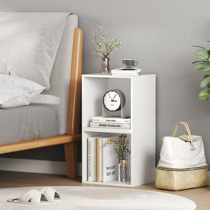 Cube Storage Organizer, Stackable Book Shelf, Wooden Display Unit, White Bookcases at Gallery Canada