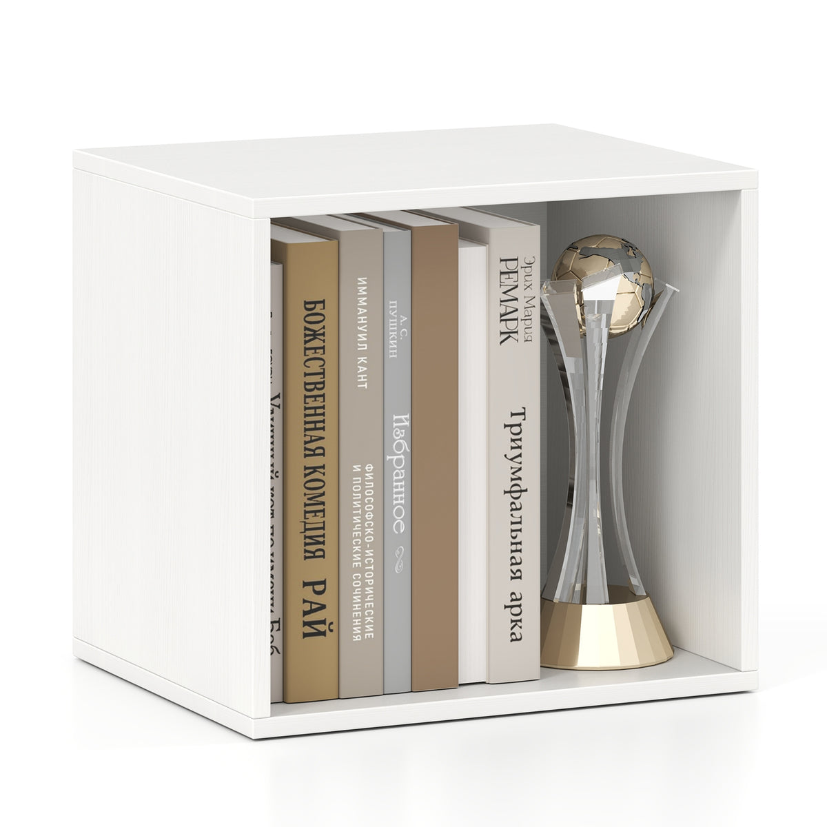 Cube Storage Organizer, Stackable Book Shelf, Wooden Display Unit, White Bookcases at Gallery Canada