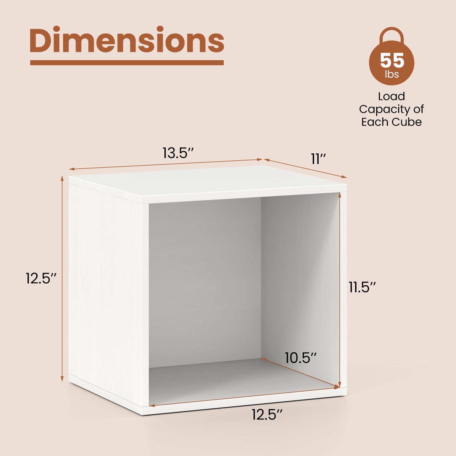 Cube Storage Organizer, Stackable Book Shelf, Wooden Display Unit, White Bookcases at Gallery Canada