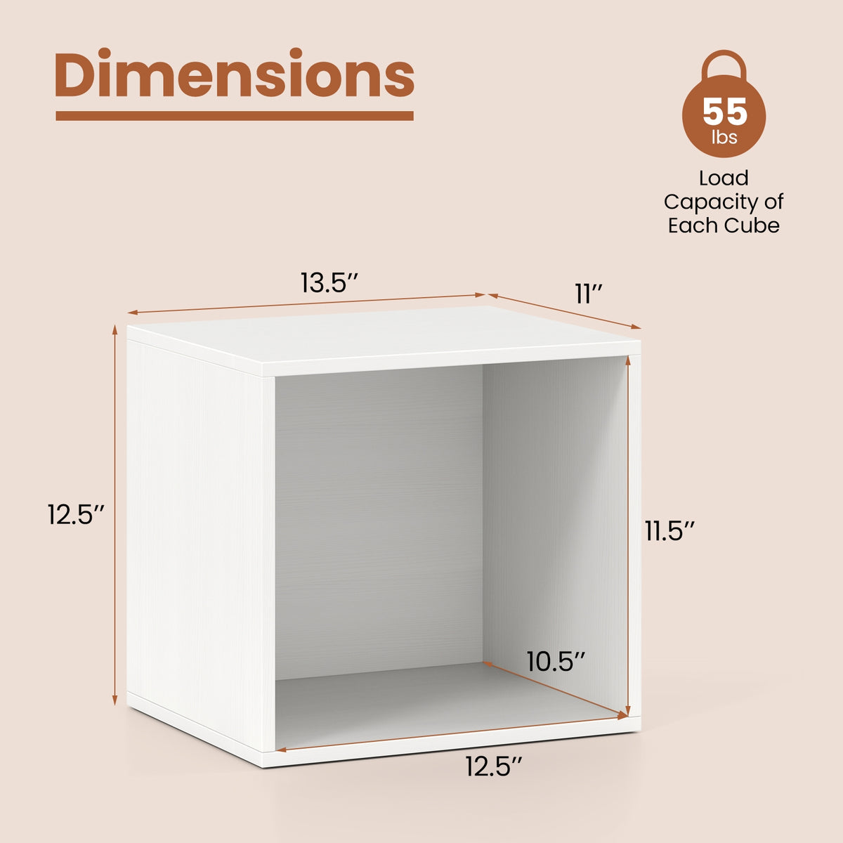 Cube Storage Organizer, Stackable Book Shelf, Wooden Display Unit, White Bookcases at Gallery Canada
