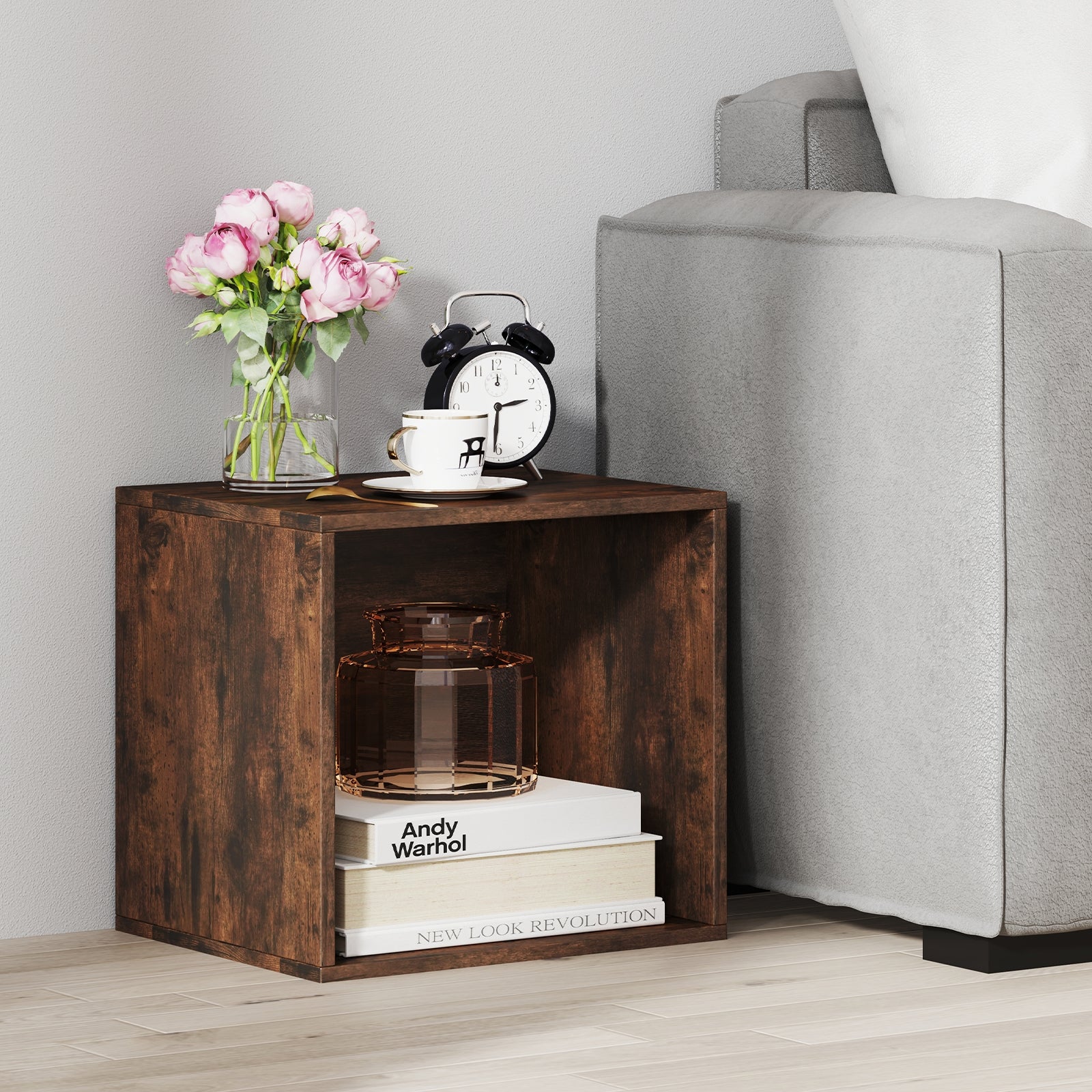 Cube Storage Organizer, Wooden Display Shelf, Rustic Brown Bookcases at Gallery Canada