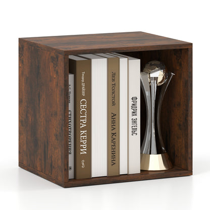Cube Storage Organizer, Wooden Display Shelf, Rustic Brown Bookcases Rustic Brown at Gallery Canada