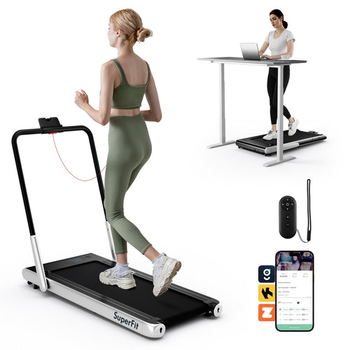 3HP Folding Treadmill, Smart Apps Remote Control, Silver
