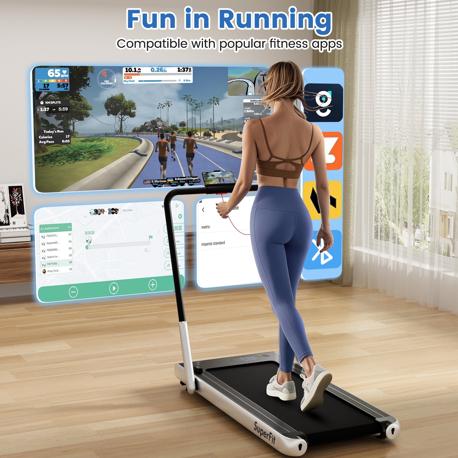 3HP Folding Treadmill, Smart Apps Remote Control, Silver Treadmills at Gallery Canada