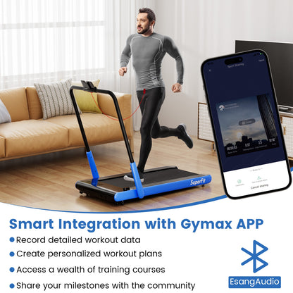 3-In-1 3HP Folding Treadmill, Smart Apps Remote, Speakers, Navy Treadmills at Gallery Canada