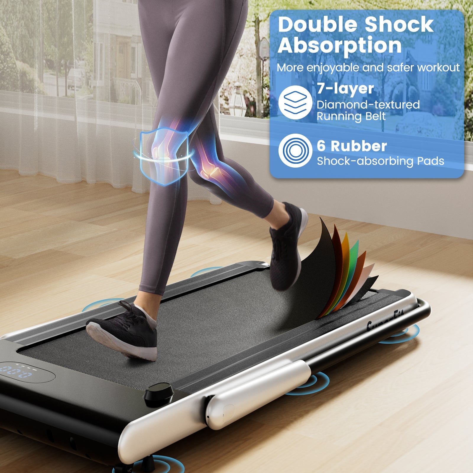 3HP Folding Treadmill, Smart Apps Remote Control, Silver Treadmills at Gallery Canada