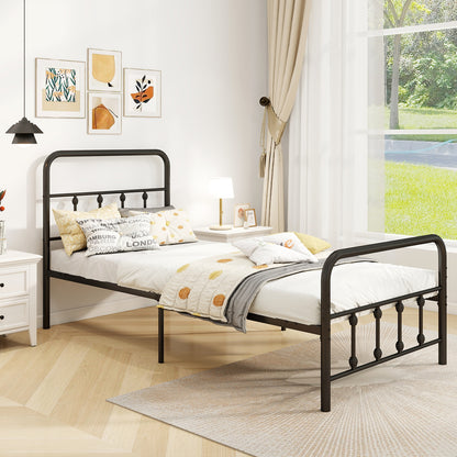 Twin Size Bed Frame With Headboard, Under Bed Storage, Black Simple Bed Frame at Gallery Canada