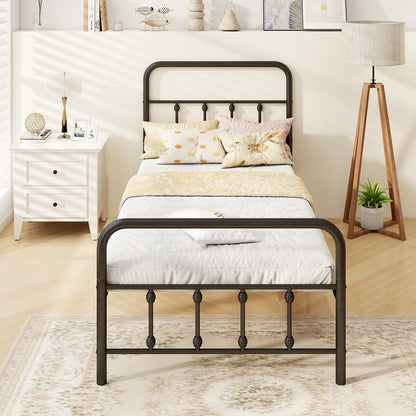 Twin Size Bed Frame With Headboard, Under Bed Storage, Black Simple Bed Frame at Gallery Canada