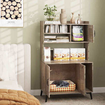 Large Cat Litter Box Enclosure, Display Storage Shelves, Oak Cat Houses at Gallery Canada