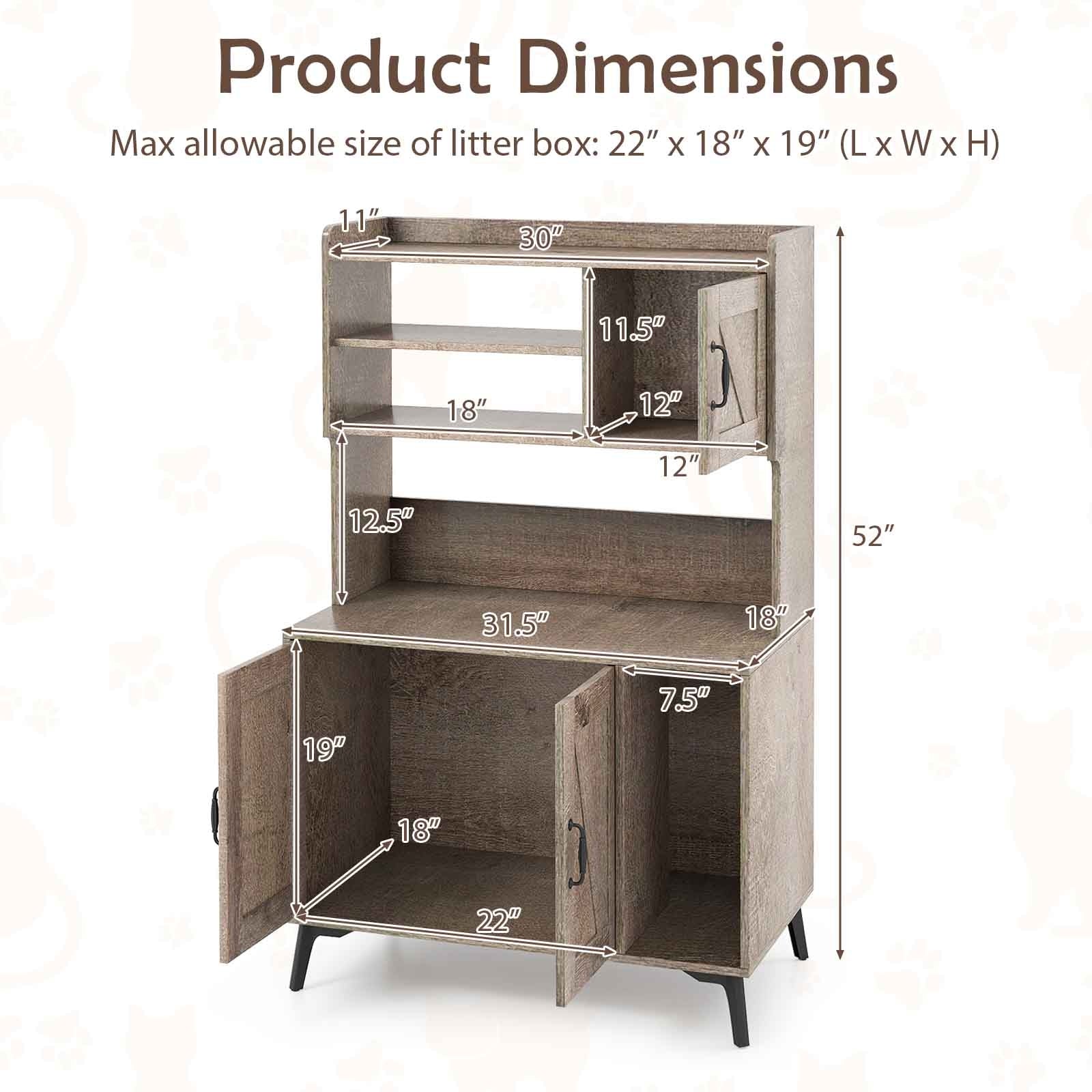 Large Cat Litter Box Enclosure, Display Storage Shelves, Oak Cat Houses at Gallery Canada