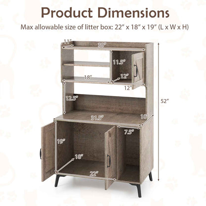 Large Cat Litter Box Enclosure, Display Storage Shelves, Oak Cat Houses at Gallery Canada