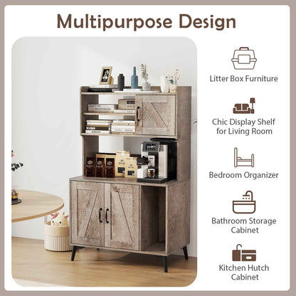 Large Cat Litter Box Enclosure, Display Storage Shelves, Oak Cat Houses at Gallery Canada