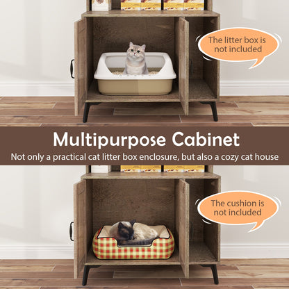 Large Cat Litter Box Enclosure, Display Storage Shelves, Oak Cat Houses at Gallery Canada