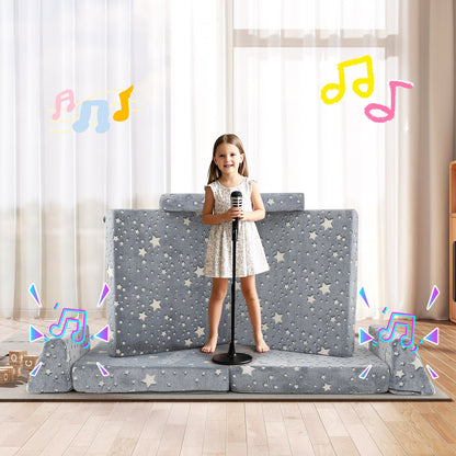 Modular Kids Play Couch, Glow In Dark, Toddler Sectional Sofa, Gray Kids Chairs & Seating at Gallery Canada