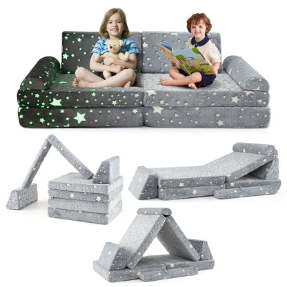 Modular Kids Play Couch, Glow In Dark, Toddler Sectional Sofa, Gray Kids Chairs & Seating at Gallery Canada