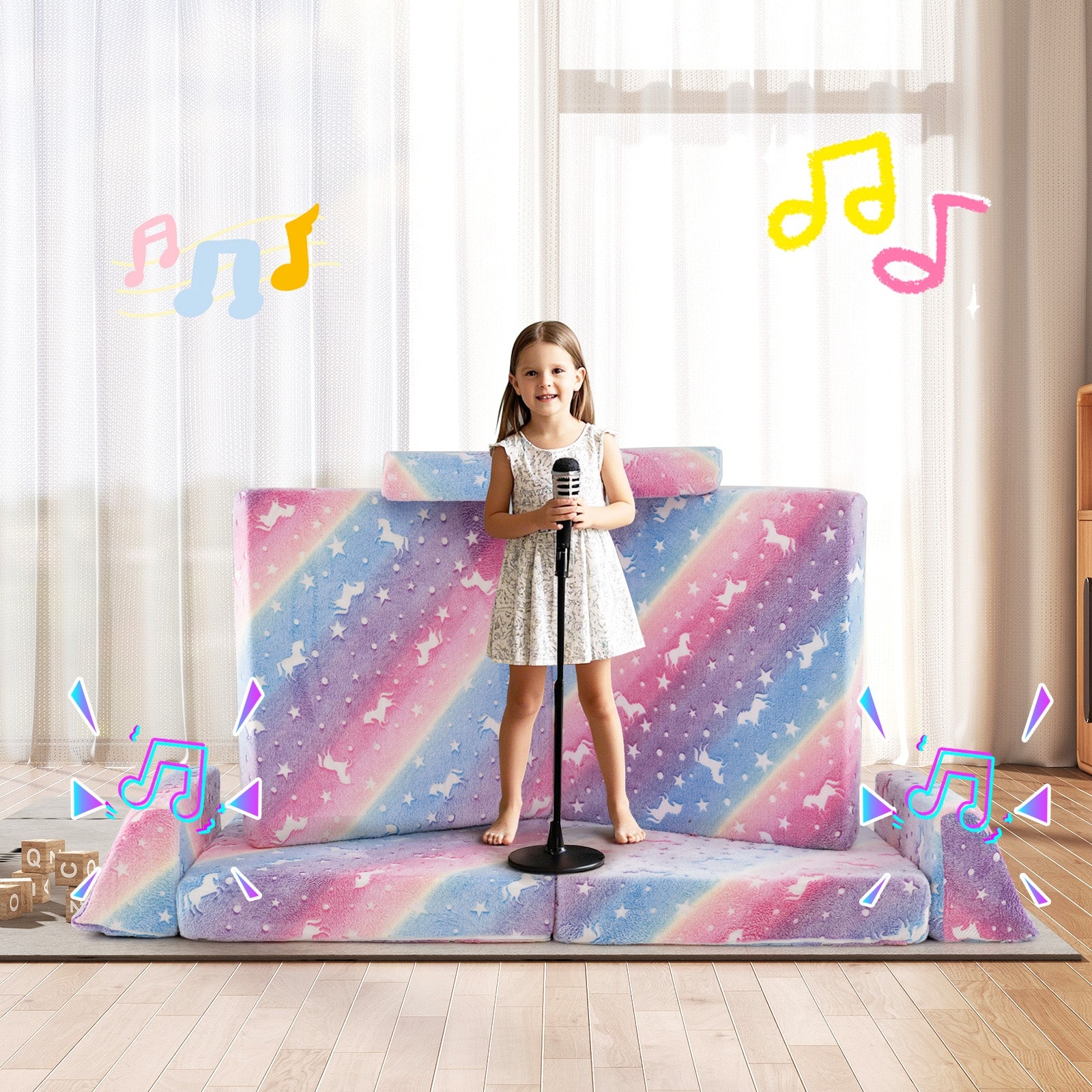 Modular Kids Play Couch, Glow In Dark, 8 Pieces, Multicolor Kids Chairs & Seating at Gallery Canada