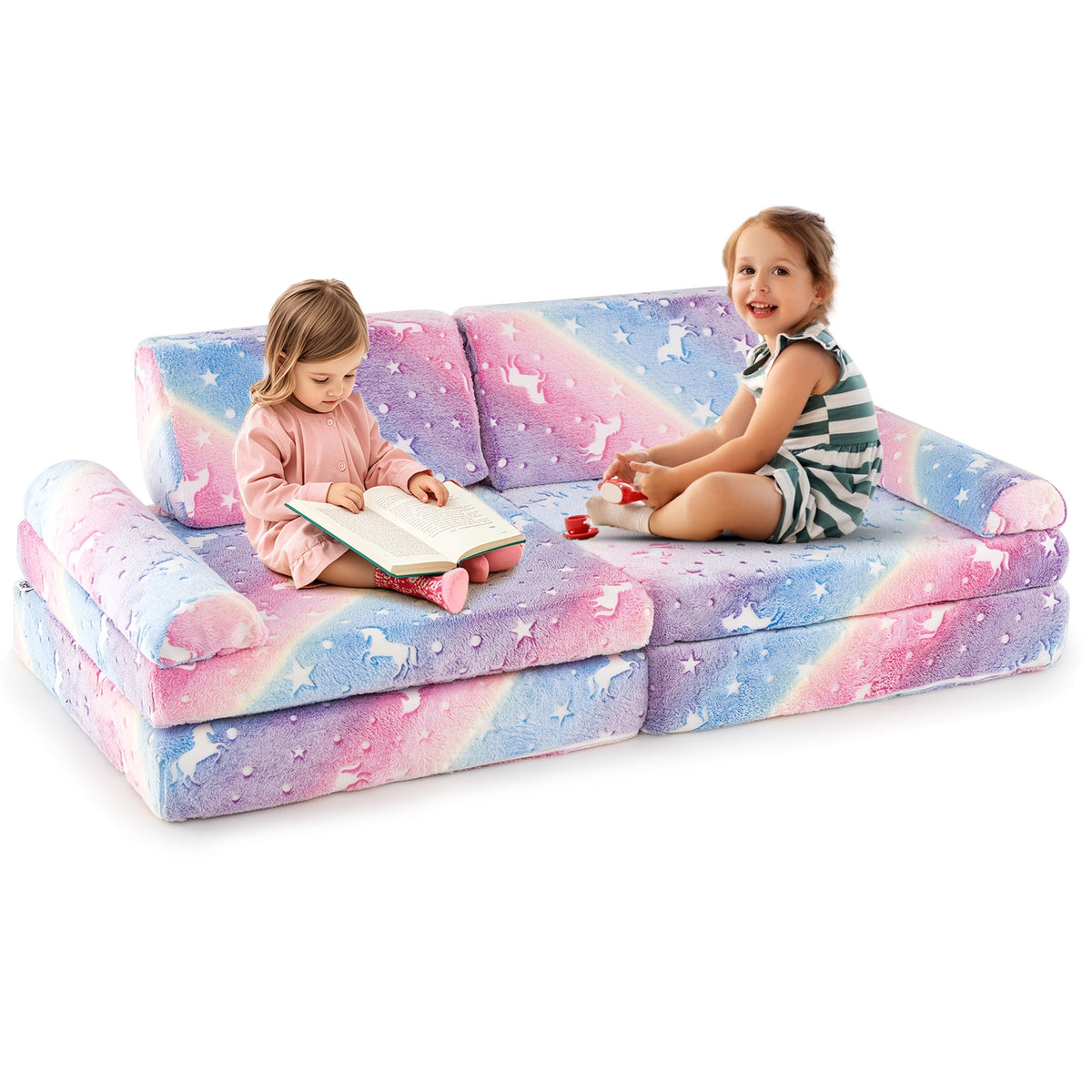Modular Kids Play Couch, Glow In Dark, 8 Pieces, Multicolor Kids Chairs & Seating at Gallery Canada