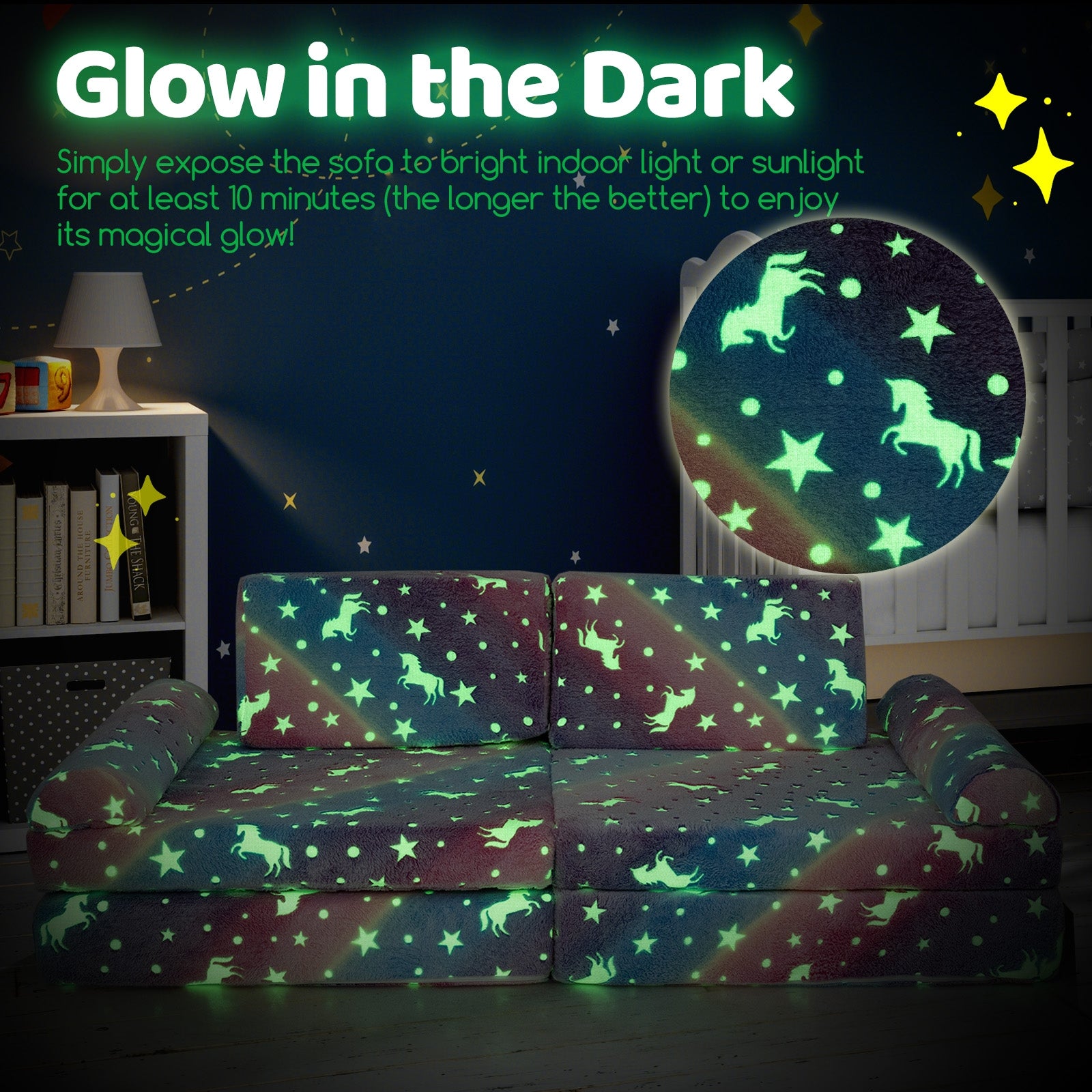 Modular Kids Play Couch, Glow In Dark, 8 Pieces, Multicolor Kids Chairs & Seating at Gallery Canada