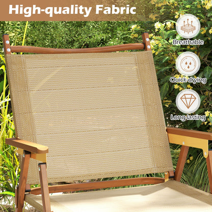 Folding Camp Chairs, Set of 2, Lightweight Beach Chairs, Beige Beach & Lawn Chairs at Gallery Canada