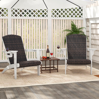 Patio Adirondack Chair, Rattan Padded Seat, Hidden Cupholder, White Adirondack Chairs at Gallery Canada