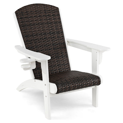 Patio Adirondack Chair, Rattan Padded Seat, Hidden Cupholder, White Adirondack Chairs at Gallery Canada