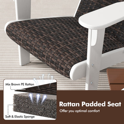 Patio Adirondack Chair, Rattan Padded Seat, Hidden Cupholder, White Adirondack Chairs at Gallery Canada