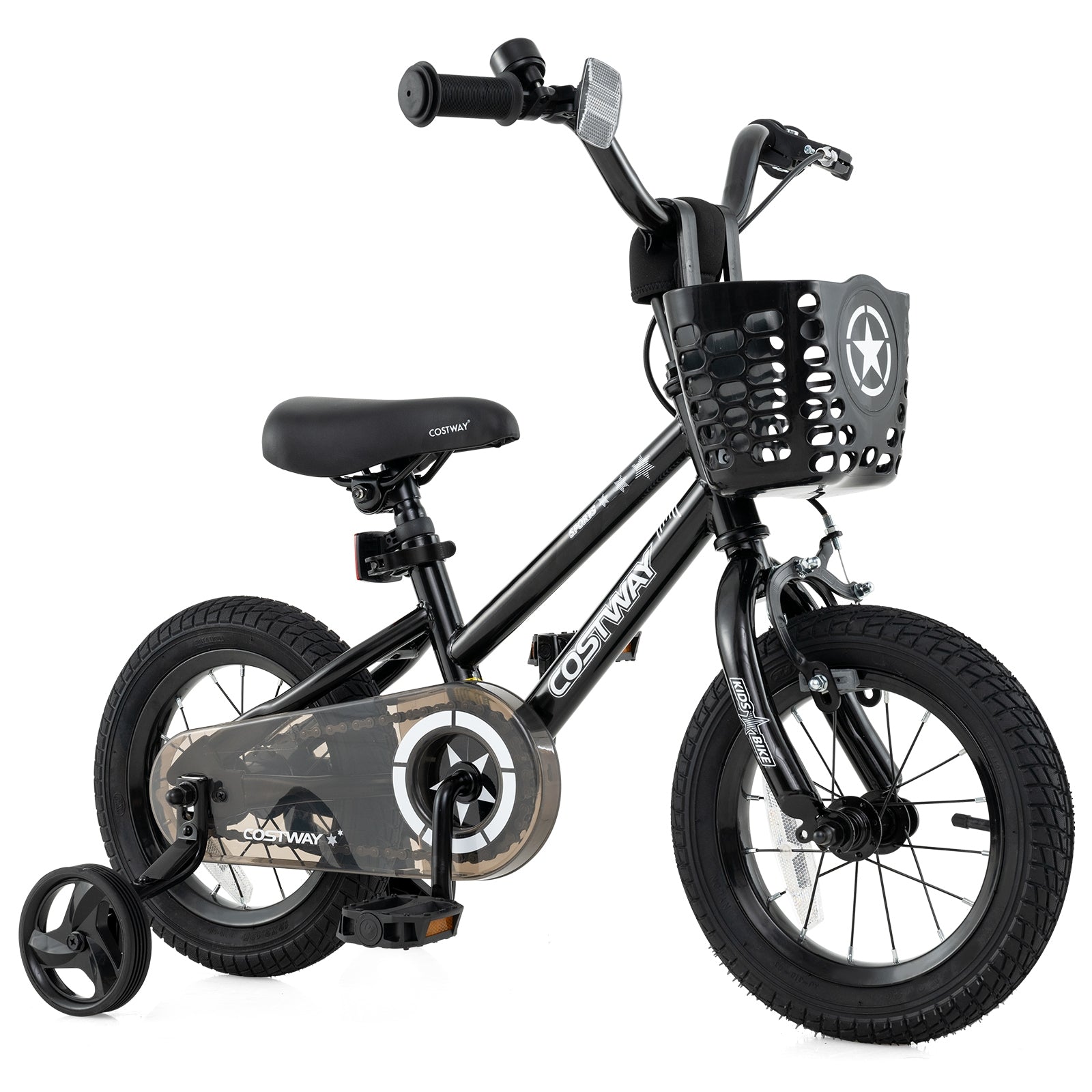 12 Inch Kids Bike With Basket, Training Wheels, Ages 3-5, Black Kids Bike at Gallery Canada